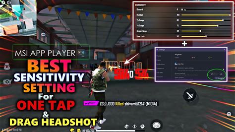 Msi App Player Best Sensitivity Setting For One Tap And Drag Headshot