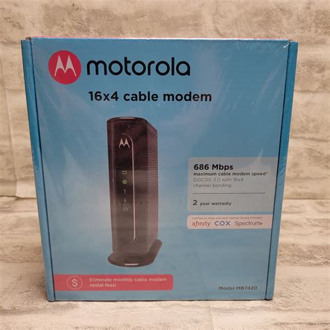 Motorola 16x4 Cable Modem Model Mb7420 686 Mbps Docsis 30