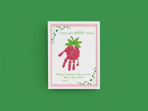 I Love You Berry Much Handprint Art Mother S Day Gift Etsy