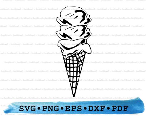 Ice Cream Svg Ice Cream Silhouette Waffle Cone Dessert Cricut