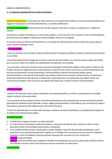 Derecho Administrativo Colegio Nuestra Se Ora Del Rosario De