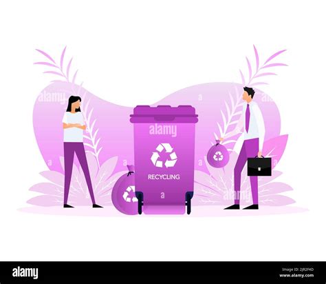 Different Colored Recycle Waste Bins Vector Illustration Waste Types