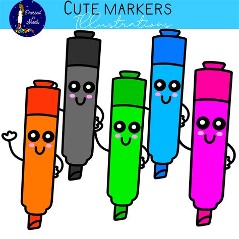 Cute Markers Clip Art | Made By Teachers