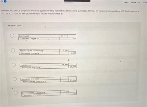 Solved Help Save Exit Subm Morgan Inc Uses A Chegg