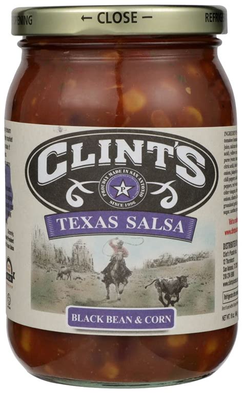 Clints Salsa de frijoles negros y maíz 16 onzas Yaxa Store