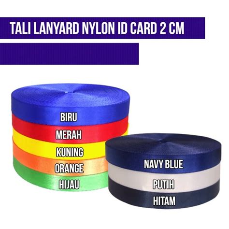 Jual Tali ID Card Lanyard Bahan Nylon 2cm 1Roll 50 Yard Di Lapak