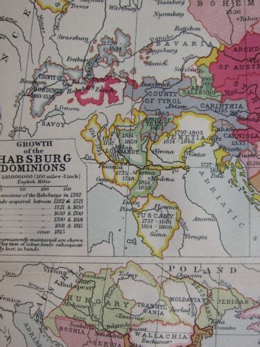 Map Habsburg Dominions Austria Tyrol Tuscany Growth Of Ottoman