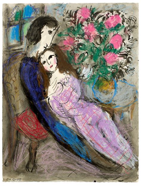 Marc Chagall Amoureux Aux Pivoines 1962 Galerie Kornfeld Auktionen