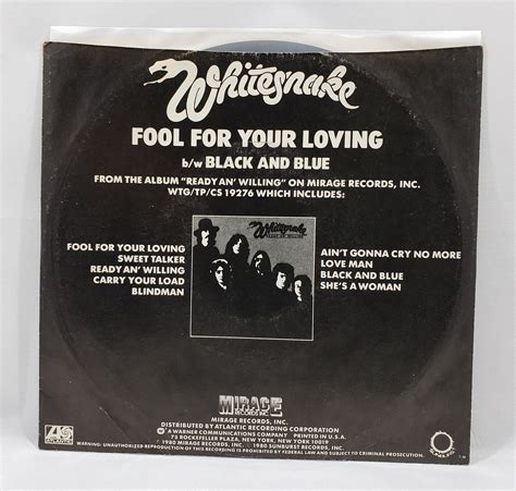 Whitesnake Fool for Your Loving Promo Vinyl Record | Etsy