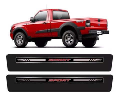 Kit Emblema Soleira Ford Ranger Sport 2007 2009 Adesivos