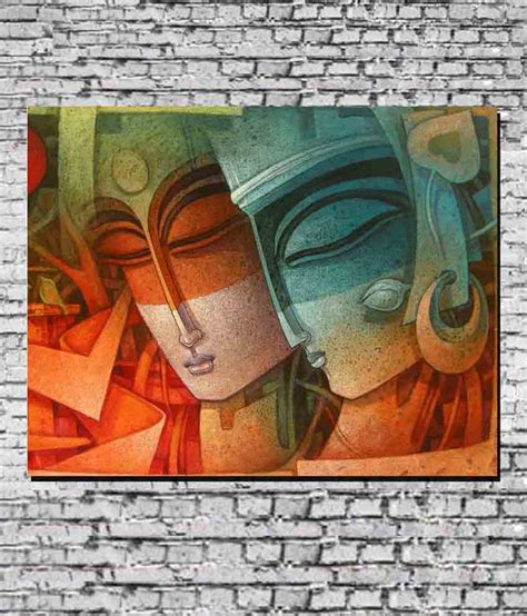 MeSleep Radha Krishna Canvas Painting Without Frame: Buy MeSleep Radha ...