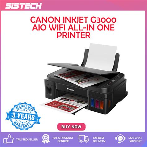 Canon Pixma G3000 All In One Printer Print Scan Copy Wifi Lazada