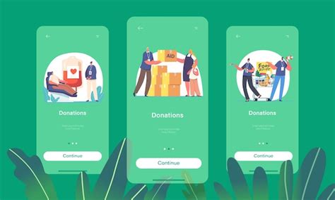 Premium Vector Donations Mobile App Page Onboard Screen Template Tiny