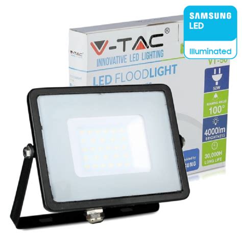 V Tac Proiettore Led W K Lm Ip Samsung Nero Sku Vt