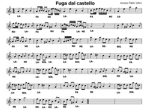 Musica E Spartiti Gratis Per Flauto Dolce Fuga Dal Castello Spartito