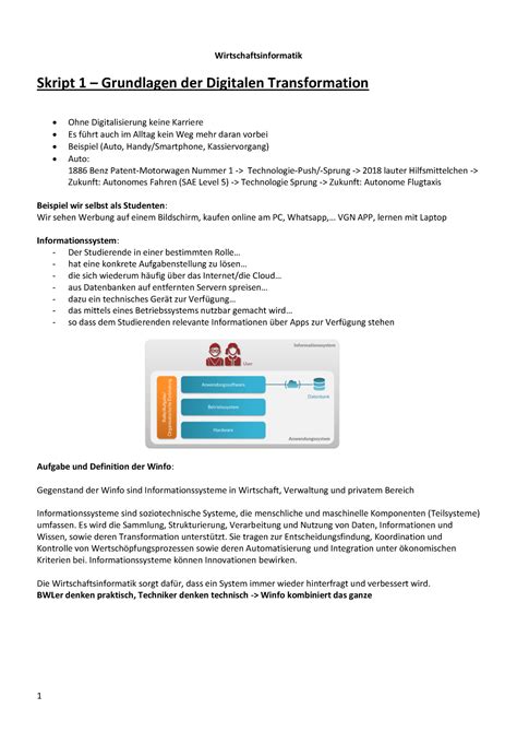 Zusammenfassung Vorlesung Wirtschaftsinformatik Wirtschaftsinformatik