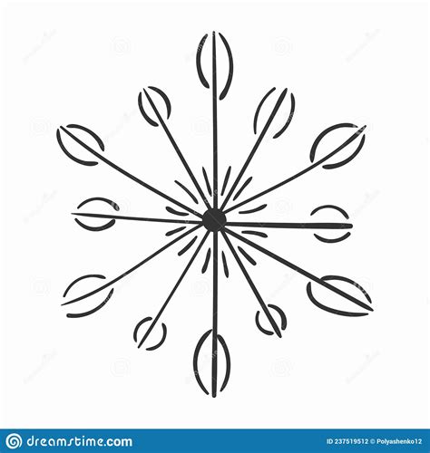 Snowflakes In Doodle Snow Flake Hand Drawn Winter Stock Vector