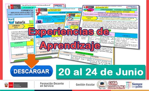 Experiencias de Aprendizaje 2022 20 al 24 de Junio Todas las Áreas