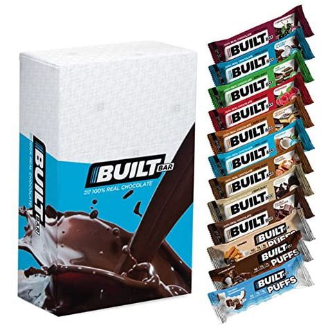 Built Bar 12 Flavor Variety Box High Protein Macro Friendly Low Carb Low Calorie Low Sugar