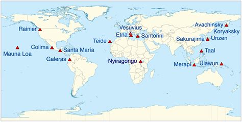 Volcans Carte Mondiale Archives Voyages Cartes