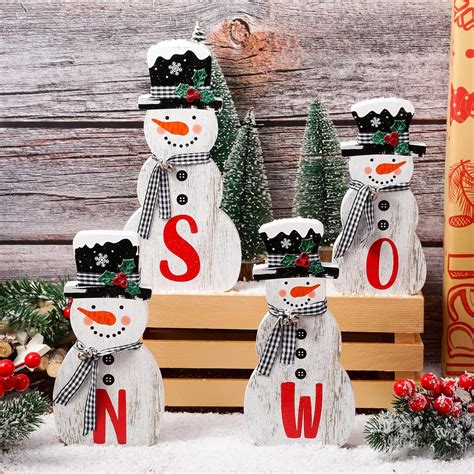 Amazon Wenqik Pcs Christmas Snowman Table Decorations Buffalo