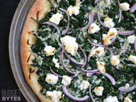 Easy White Spinach Pizza - Budget Bytes