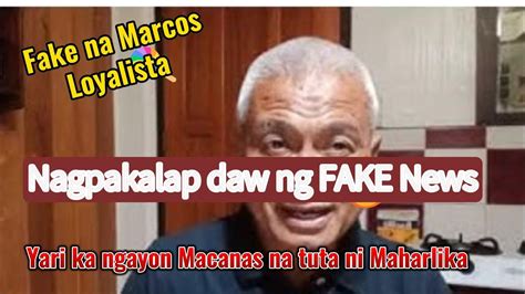 Retired Gen Macanas Na Tuta Ni Maharlika May Kaso Di Lang Fake Na