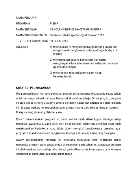 Contoh Laporan Ringkas Kertas Kerja