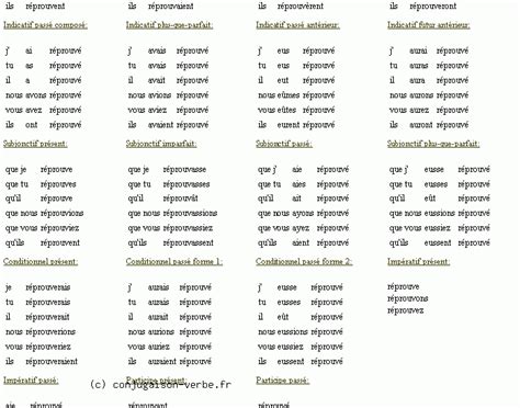 Conjugaison Du Verbe Reprouver D Cliner Reprouver