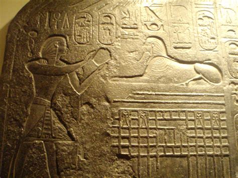 Close Up Of A Scene From The Dream Stele Depicting Thutmose Iv Giving