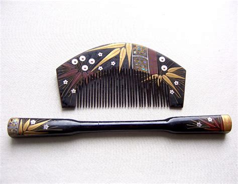 Vintage Japanese Hair Comb Hair Pin Kanzashi Geisha Set Ahi Ebay