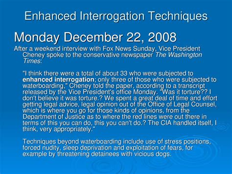 Enhanced Interrogation Techniques Ppt Download