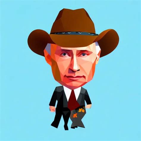 Vladimir Putin As A Cowboy Vector Polygon Art Stable Diffusion