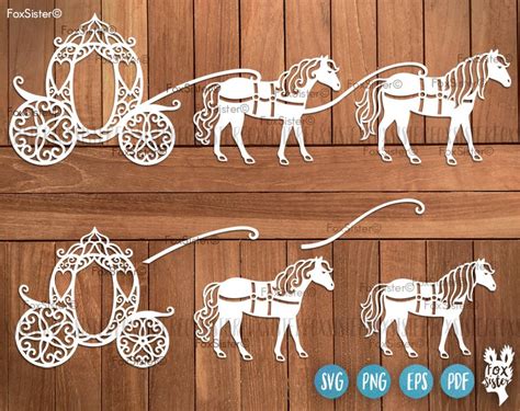 Princess Carriage Svg Cut File Template Cinderella Carriage Etsy