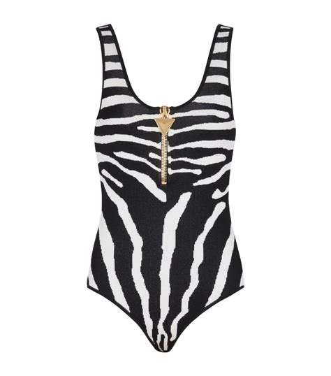 Womens Balmain Black Zebra Jacquard Bodysuit Harrods Countrycode