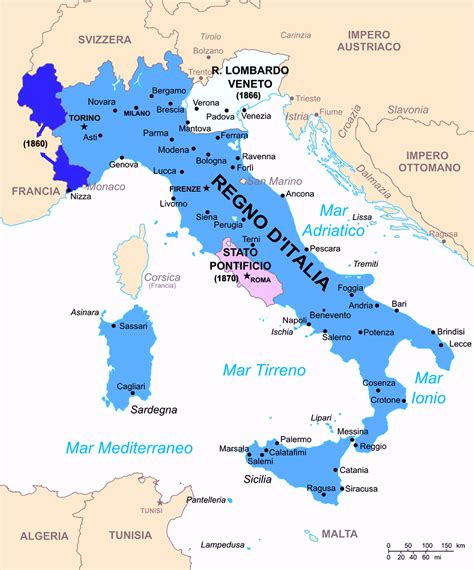 Italia 1870 Cartina