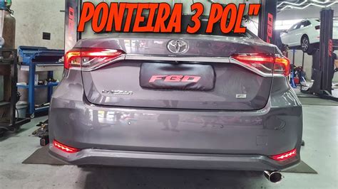 Toyota Corolla Xei 2024 Ponteira Escapamento 3 Polegadas Aço Inox