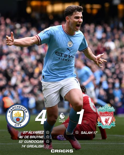 CRACKS on Twitter 𝙁𝙄𝙉𝘼𝙇 Manchester City 4 1 Liverpool El City