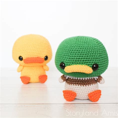 Pattern Cuddle Sized Duck And Mallard Duck Amigurumi Etsy