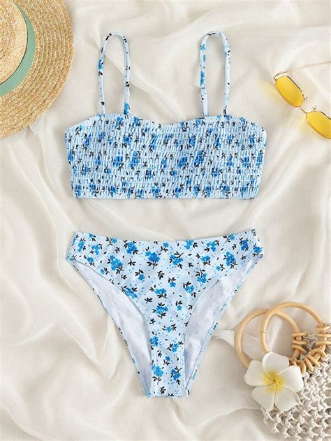 Bikini mit Blümchen Muster aktuelle Trends günstig kaufen SHEIN