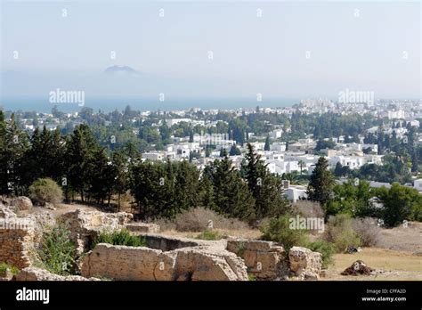 Carthage Tunisia Breathtaking View From Byrsa Hill Over Modern
