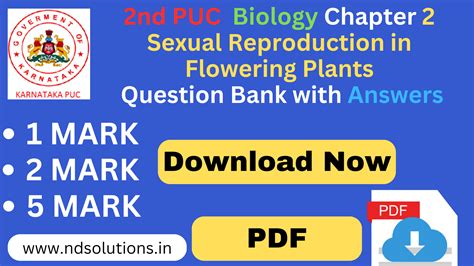 2nd Puc Biology Chapter 2 Sexual Reproduction In Flowering Plants