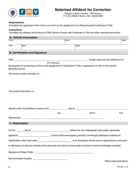 Affidavit Of Correction Pdf