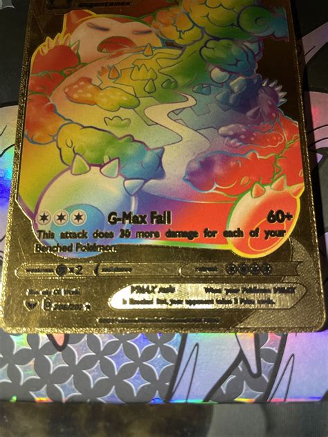 Mavin 🔥pokemon Snorlax Vmax Rainbow Gold Foil 206202 Fan Art 🔥