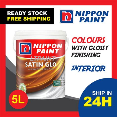 NIPPON PAINT Satin Glo Indoor Water Based Interior Wall Paint 5L Cat