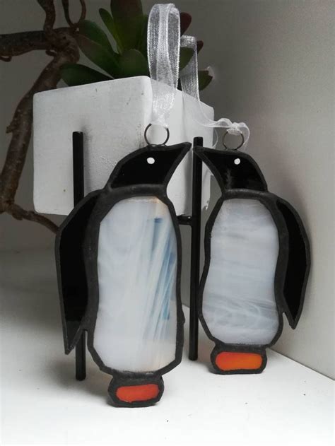 Stained Glass Penguin Suncatcher Etsy Uk In Stained Glass