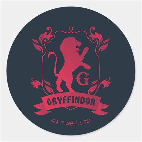 Ornate GRYFFINDOR™ House Crest Classic Round Sticker | Zazzle