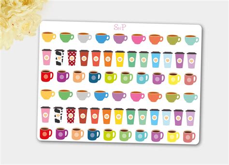 Tea Cup StickersTea Sticker Drink StickersLife Planner | Etsy