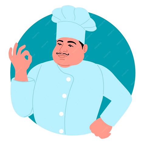 Premium Vector | Clip art of a chef making a perfect hand gesture ideal