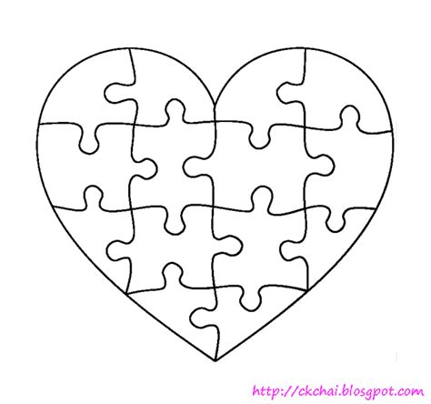 Puzzle Of Life 谜图人生: Free Heart Shaped Puzzle Template | Puzzle piece crafts, Shape puzzles ...